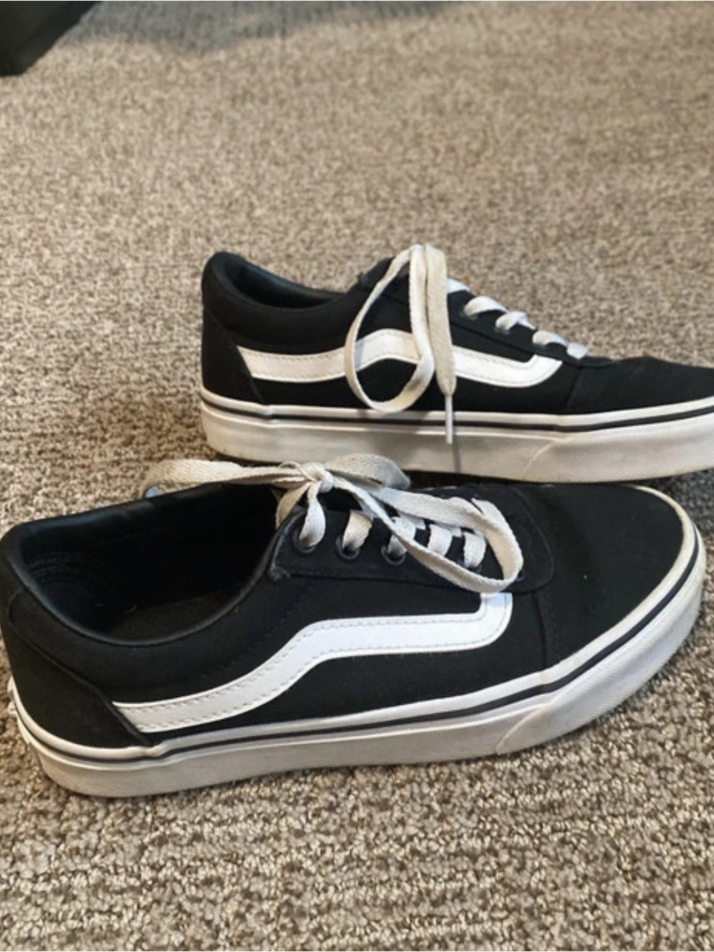 Vans Black and White Old Skool Low Top Sneakers